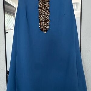 Lilly Pulitzer Blue A-Line Skirt with Beaded Accent